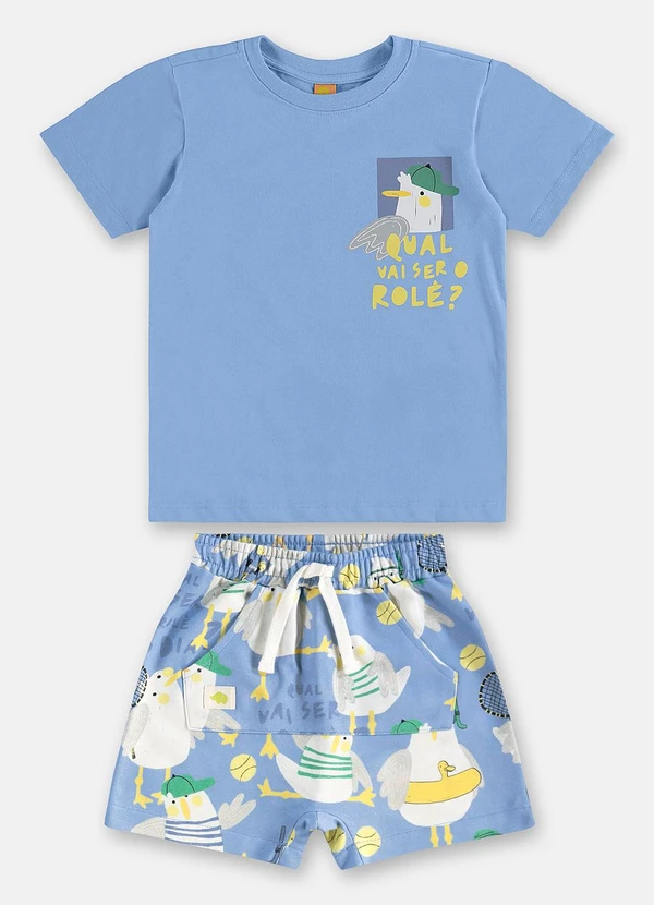 Três e Já - Conjunto Menino Camiseta e Short Azul 3