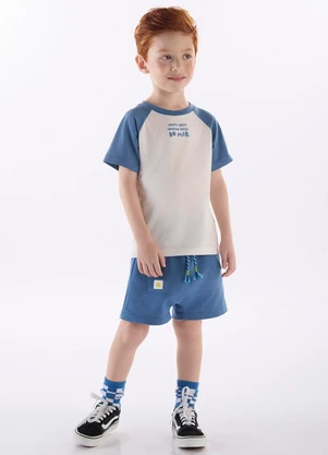 Três e Já - Conjunto Menino Camiseta e Short Branco - TRÊS E JÁ