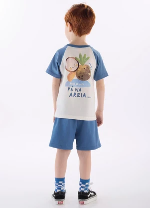 Três e Já - Conjunto Menino Camiseta e Short Branco - TRÊS E JÁ