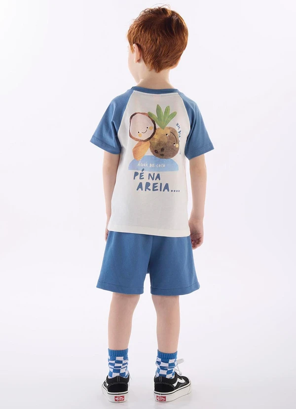 Três e Já - Conjunto Menino Camiseta e Short Branco 2
