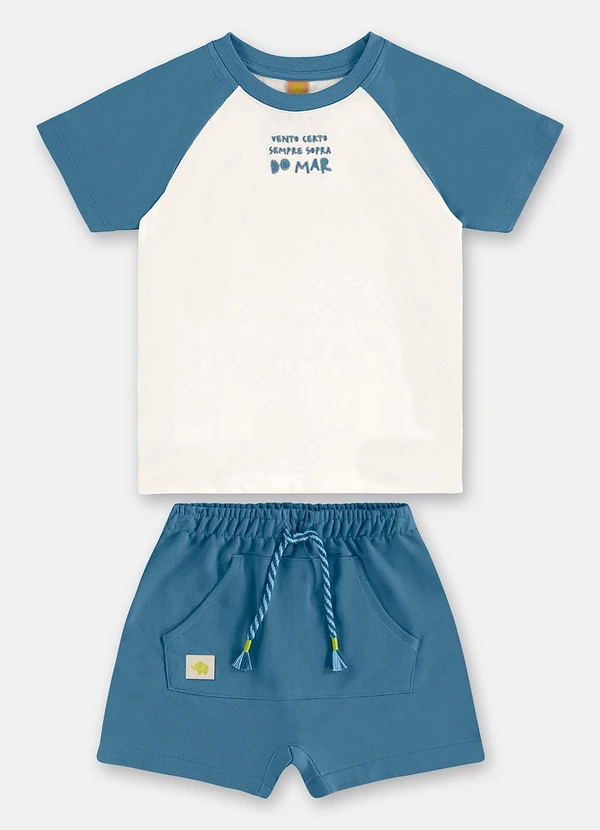 Três e Já - Conjunto Menino Camiseta e Short Branco 3