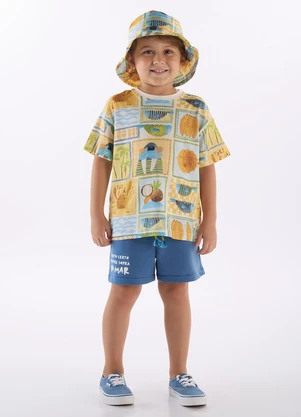 Conjunto Menino Camiseta e Short Três e Já Branco - TRÊS E JÁ