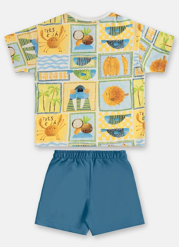 Três e Já - Conjunto Menino Camiseta e Short Três e Já Branco 5