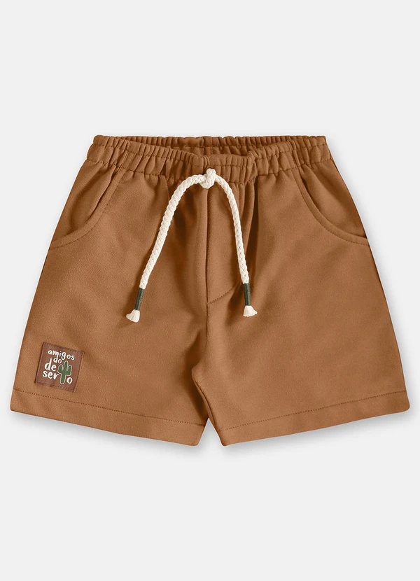 Três e Já - Conjunto Menino Camiseta e Short Marrom 5
