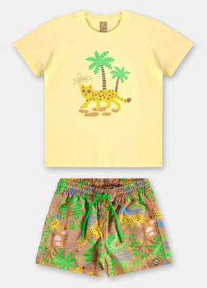 Up Baby - Conjunto Menino Camiseta e Short Amarelo - UP BABY
