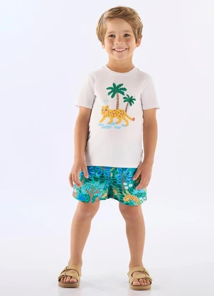Up Baby - Conjunto Menino Camiseta e Short Branco - UP BABY