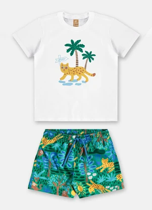 Up Baby - Conjunto Menino Camiseta e Short Branco - UP BABY