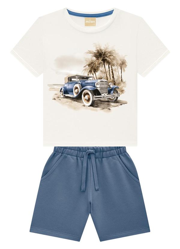 Milon - Conjunto Menino Carro Off White
