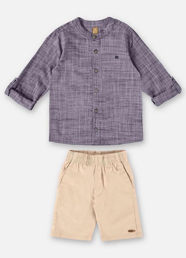 Up Baby - Conjunto Menino com Bata e Bermuda Azul 2