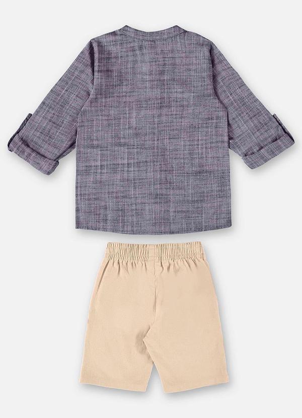 Up Baby - Conjunto Menino com Bata e Bermuda Azul 3