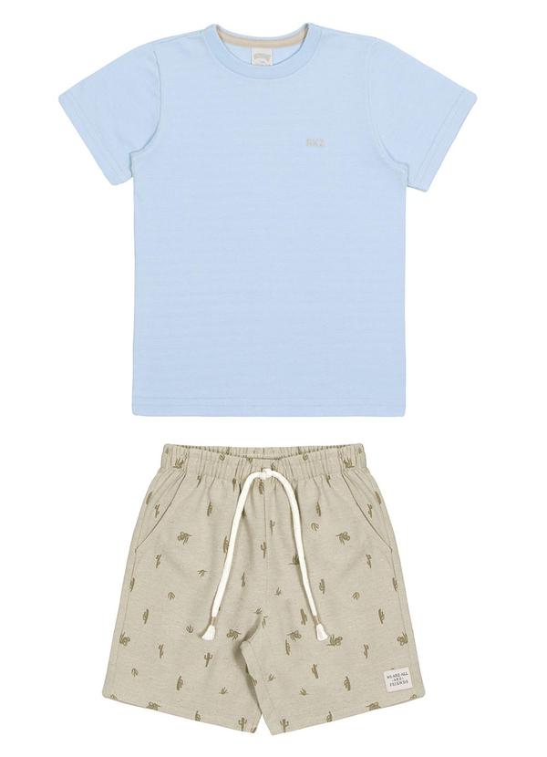 Alakazoo - Conjunto Menino com Bermuda Estampada Bege 2