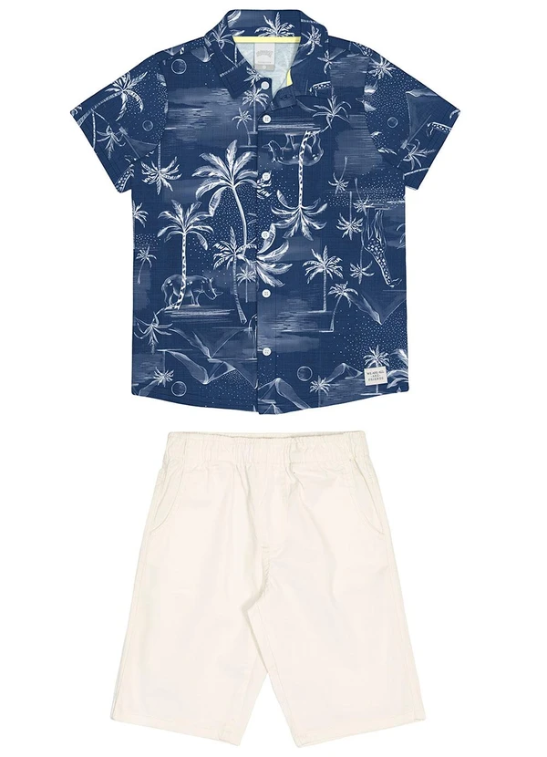 Alakazoo - Conjunto Menino com Camisa Estampada Azul 2