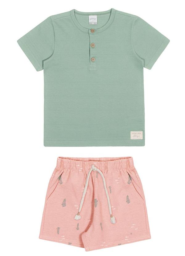 Alakazoo - Conjunto Menino com Camisa Gola Padre Rosa