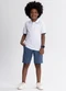 Alakazoo - Conjunto Menino com Camisa Polo e Bermuda Branco - variação: Branco