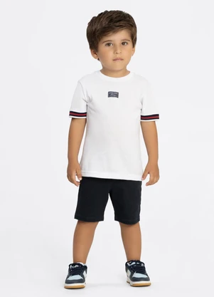 Alakazoo - Conjunto Menino com Camiseta e Bermuda Branco - ALAKAZOO