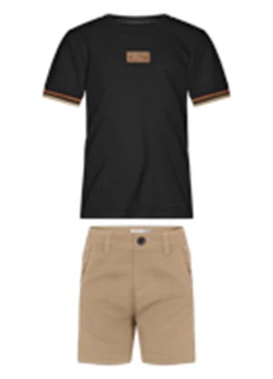 Alakazoo - Conjunto Menino com Camiseta e Bermuda Preto - ALAKAZOO