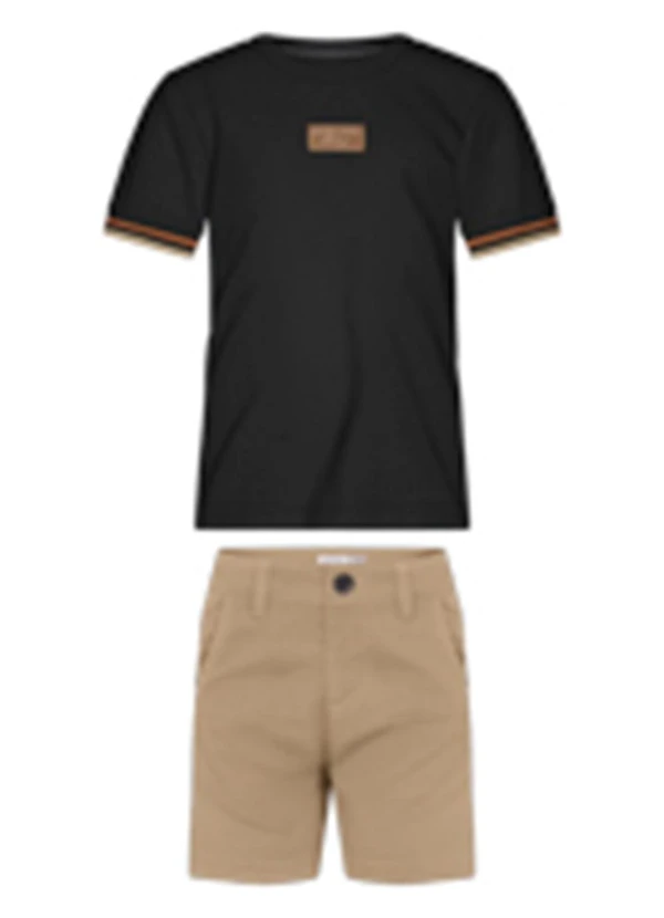 Alakazoo - Conjunto Menino com Camiseta e Bermuda Preto