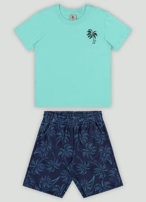 Conjunto Menino com Camiseta e Bermuda Quimby Azul - QUIMBY