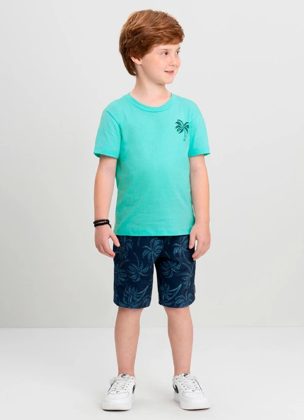 Quimby - Conjunto Menino com Camiseta e Bermuda Quimby Azul