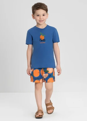Conjunto Menino com Camiseta e Shorts Up Baby Azul - UP BABY