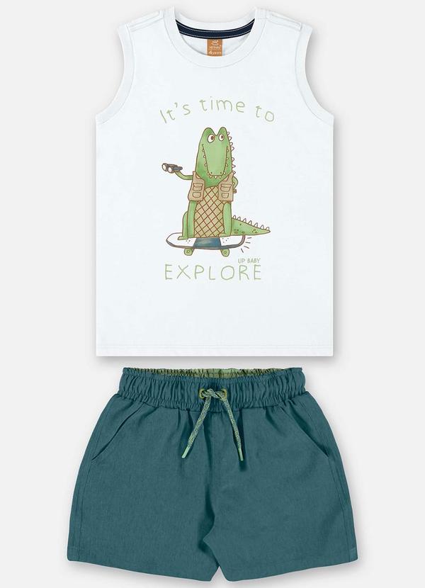 Up Baby - Conjunto Menino com Regata e Short Branco 2