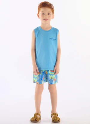 Up Baby - Conjunto Menino com Regata e Short Azul - UP BABY