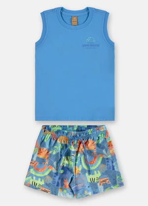 Up Baby - Conjunto Menino com Regata e Short Azul - UP BABY