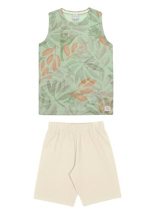 Alakazoo - Conjunto Menino com Regata Estampada Verde - ALAKAZOO