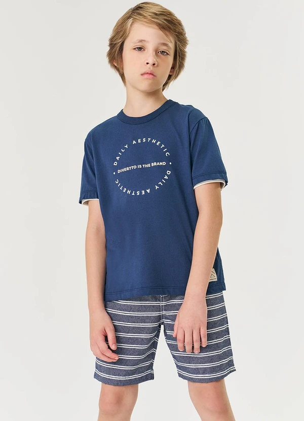 Divertto - Conjunto Menino com Tecido Ecológico Daily Azul