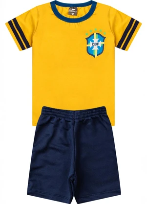 Rosa Azul - Conjunto Menino Copa do Mundo Kangulu Amarelo - ROSA AZUL