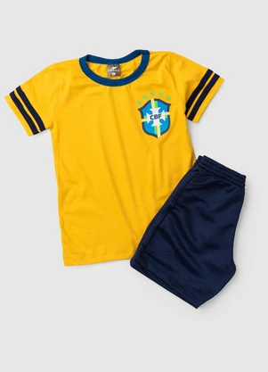 Rosa Azul - Conjunto Menino Copa do Mundo Kangulu Amarelo - ROSA AZUL
