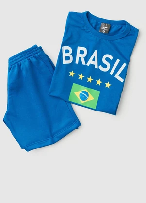 Rosa Azul - Conjunto Menino Copa do Mundo Kangulu Marinho - ROSA AZUL
