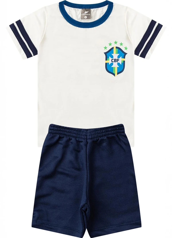 Rosa Azul - Conjunto Menino Copa do Mundo Kangulu Off White