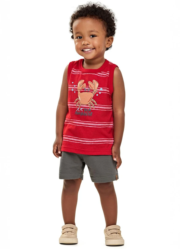 Elian - Conjunto Menino Curto Caranguejo Vermelho 2
