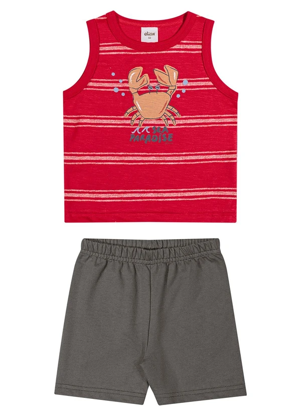 Elian - Conjunto Menino Curto Caranguejo Vermelho 3