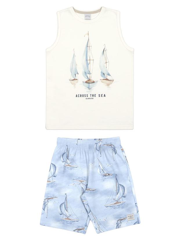 Alakazoo - Conjunto Menino de Algodão Estampado Azul 2