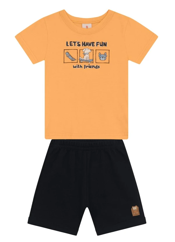 Brandili - Conjunto Menino de Cachorrinho em Puff Laranja 3
