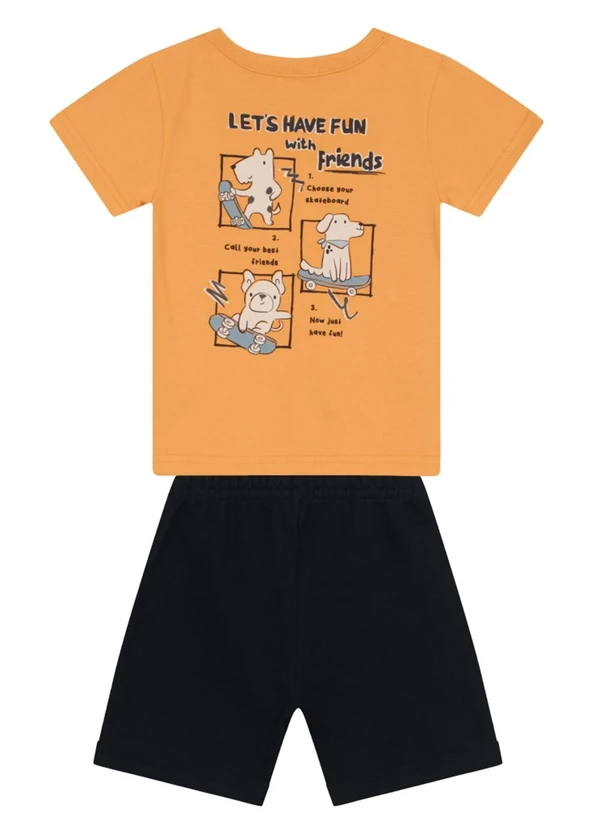 Brandili - Conjunto Menino de Cachorrinho em Puff Laranja 4