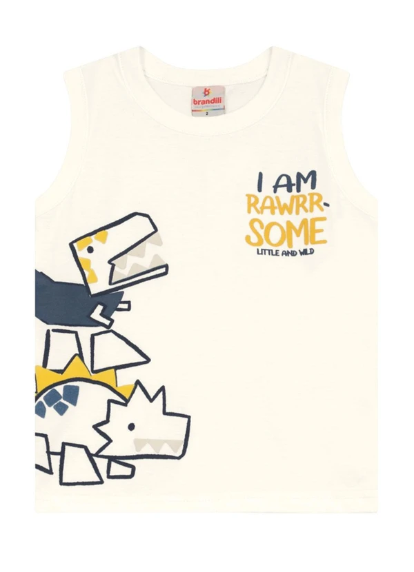 Brandili - Conjunto Menino de Dinossauro em Puff Natural 2