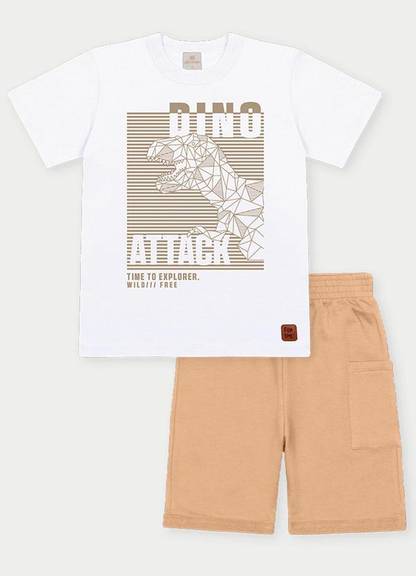 Abrange - Conjunto Menino Dino Attack Branco