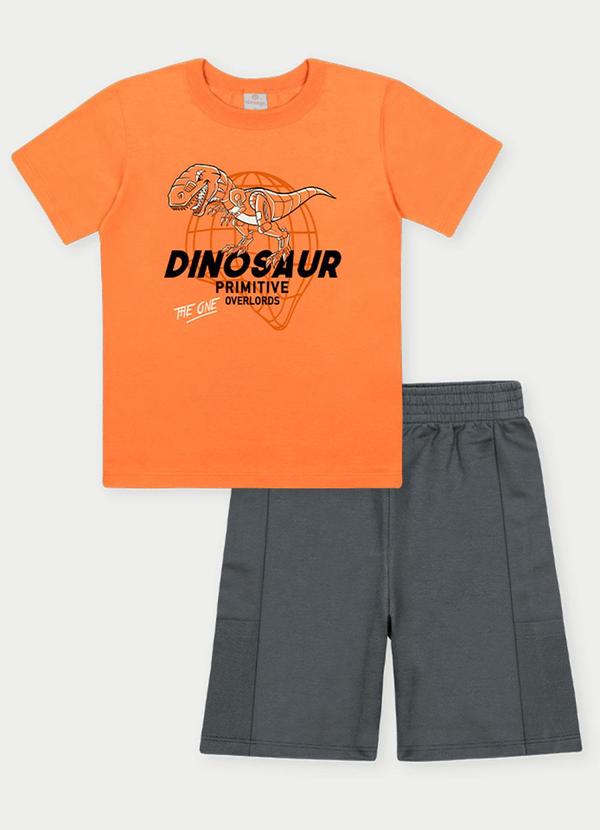 Abrange - Conjunto Menino Dinossauro Laranja