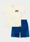 Abrange - Conjunto Menino Dinowave Branco - variação: Bege