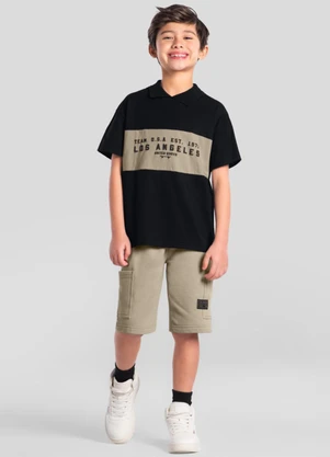 Brandili - Conjunto Menino em Moletinho Preto - BRANDILI