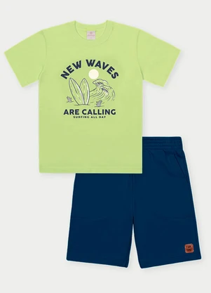 Abrange - Conjunto Menino Enjoy Waves Verde - ABRANGE