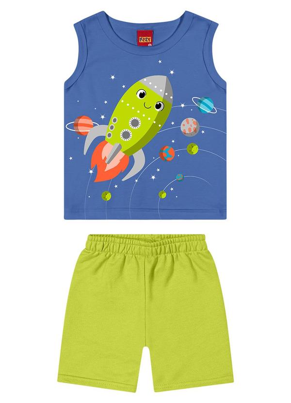 Kyly - Conjunto Menino Estampado Azul