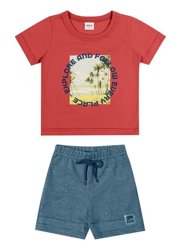 Elian - Conjunto Menino Estampado Elian Terracota