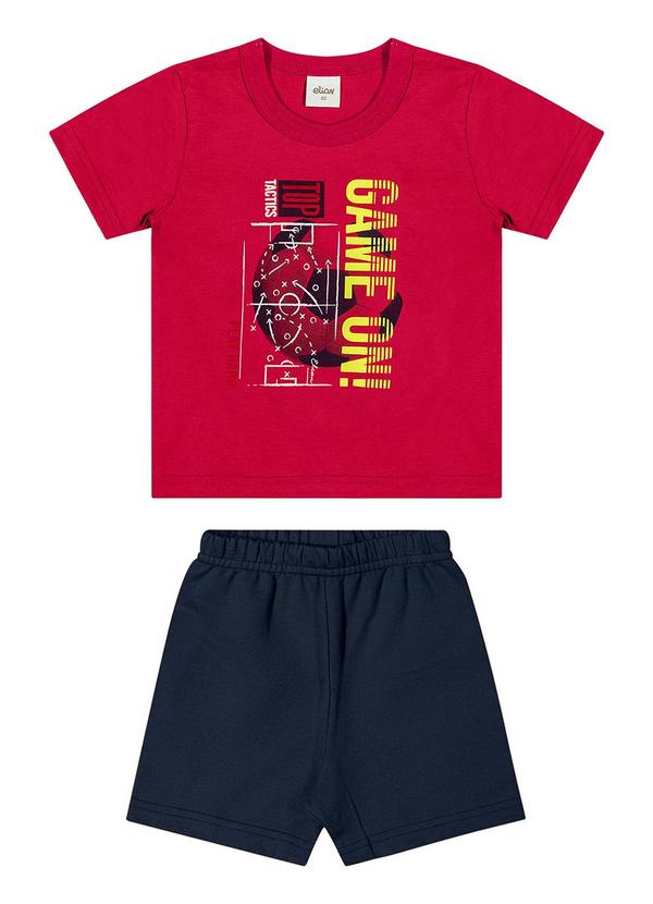 Elian - Conjunto  Menino Estampado Elian Vermelho