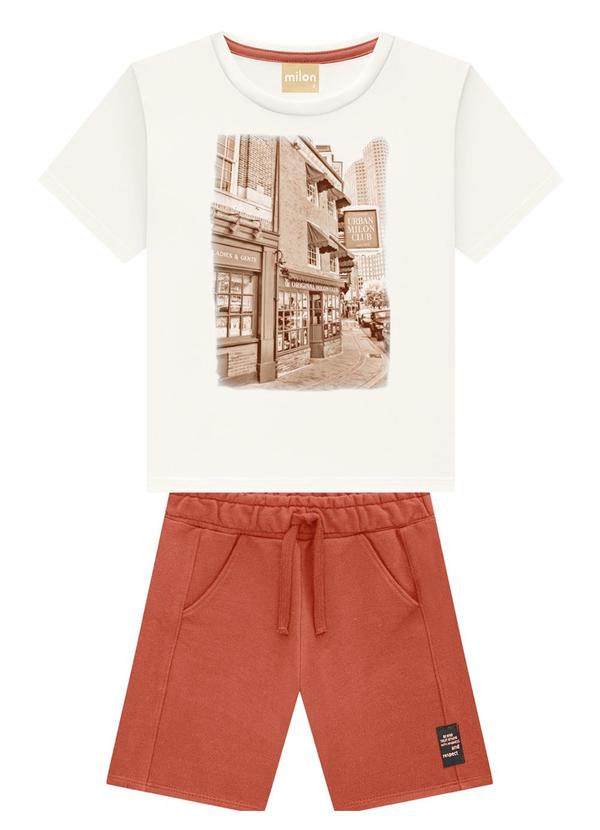 Milon - Conjunto Menino Estampado Off White