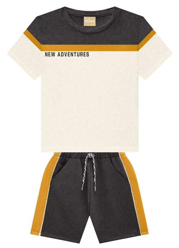 Milon - Conjunto Menino Frase Cinza