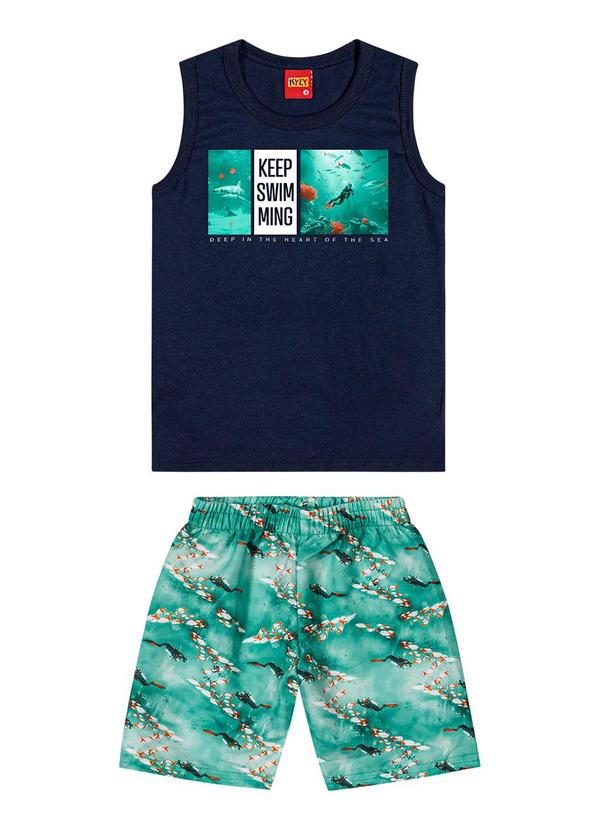Kyly - Conjunto Menino Fundo do Mar Azul Marinho